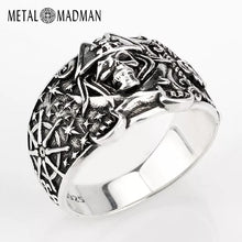 Load image into Gallery viewer, 925 Men Sterling Silver Skeleton Skull Ring Pirate Jewelry
