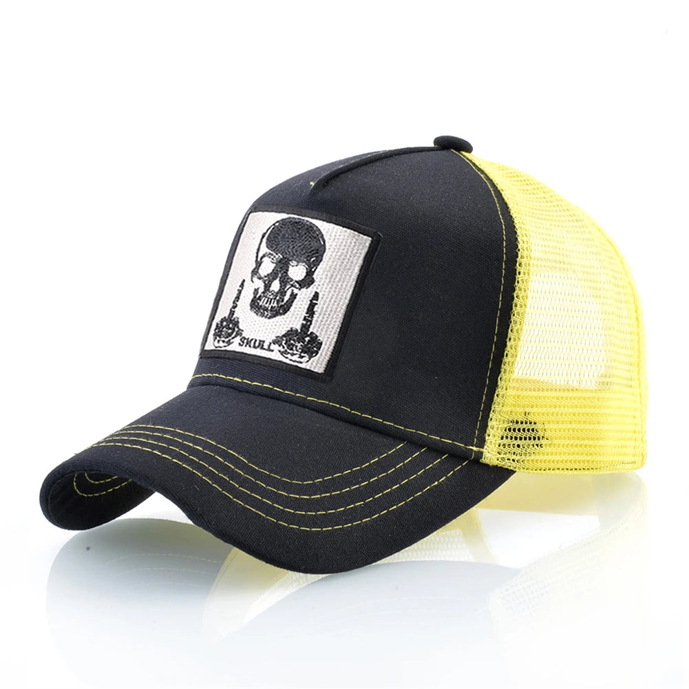 Men's Baseball Cap With Embroidery Skull Patch Snapback