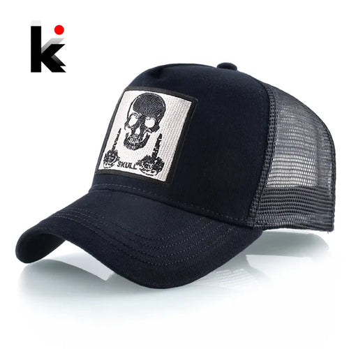 Men's Baseball Cap With Embroidery Skull Patch Snapback