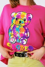 Load image into Gallery viewer, Fuchsia T-Shirt With Colored Bear